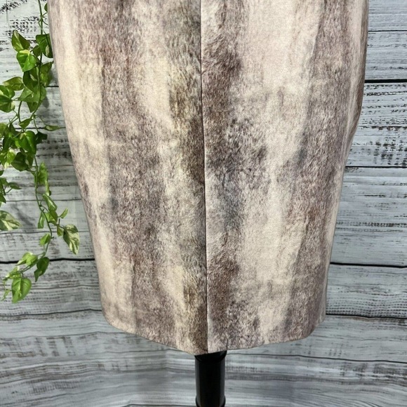 Catherine Skirt size 6 Brown Tan Faux Fur Pencil Knee Casual Career College Club - Picture 5 of 9